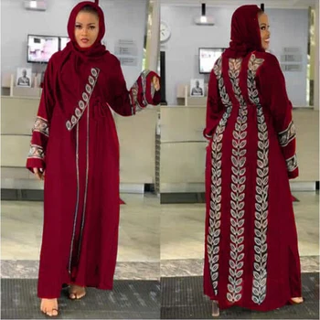 Femei Diamante Musulman Pakistanez Rochie Shalwar Kameez Musulmane Hijab Rochii cu Eșarfă Abayas Dubai Caftan Halat Rochia Islam 2021 Noi