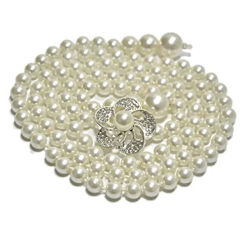 Femei elegante Perla Centura de Talie Elastic Pearl Lanț Curea de sex Feminin Fete Dress Cristal Curea Centura Perla de Lux PG01