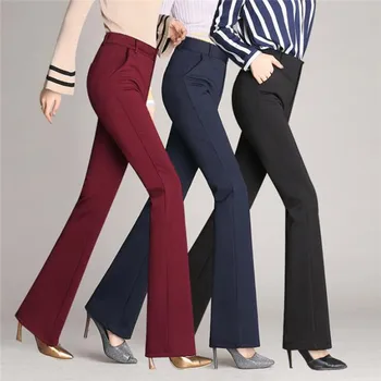 Femei Pantaloni De Moda Liber Casual Slim Pantaloni Evazate Înaltă Talie Pantaloni Pentru Femeie Solidă Birou Poarte Pantaloni