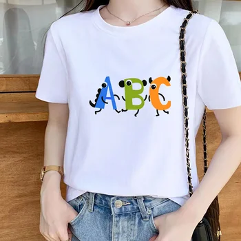 Femei Vara O-gât 90 Stil Grafic Drăguț Moda Casual Estetice Amuzant Scrisoare de Imprimare Haine de sex Feminin Topuri Tricouri Tricou