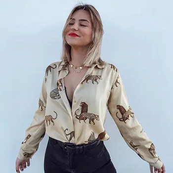 Femei Șifon Bluza Cu Maneci Lungi Leopard De Imprimare Tricouri Vintage De Birou Doamnelor Topuri Haine De Sex Feminin 2022 Moda Blusa De Mujer