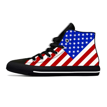 Fierbinte statele UNITE ale americii America de Steagul American Stele Patriotic High Top Respirabil Usoare Bărbați Femei Adidasi Casual de Vara Pantofi Pantofi Bord