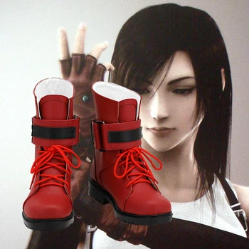 Final Fantasy Tifa Cosplay Cizme Rosii din Piele PU Pantofi de Halloween Cosplay Prop Personalizate