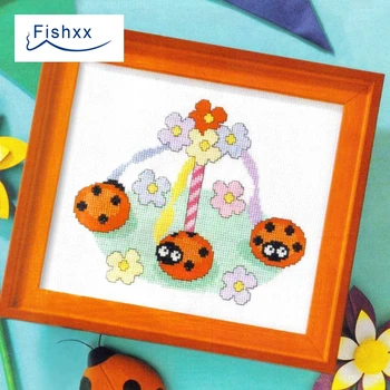 Fishxx goblen Kit revista serie Crazy72-1 ladybug cotitură mașină de jucărie pentru copii baby pictura dormitor