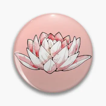 Floare De Lotus Acuarele Și Cerneală Ilumi Moale Butonul Pin Decor Iubitor De Guler Haine De Moda Broșă Creative Desene Animate Femei Bijuterii