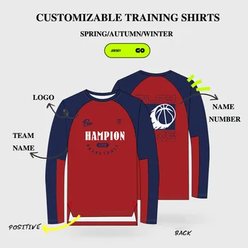 Formare Cămăși Pentru Bărbați Mâneci Complete Baschet Tricouri Personalizate Numele Echipei Număr Iute Uscat Respirabil Sală De Sport Treninguri