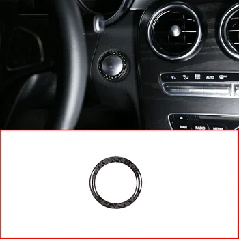ForPegatinas de anillo de arranque para motor de coche, fibra de carbono suav para Pentru Mercedes Benz Clase C W205 GLC X253 2013