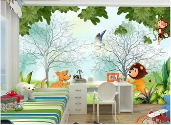 Foto personalizat tapet, picturi murale 3d tapet pentru pereți 3 d Europene minimalist animale de pădure lume de desene animate camera de fundal de perete