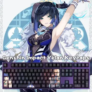 Genshin Impact Taste Elan Keyboard Keycap Personalizate PBT material Sublimare 108 Chei Anime Accesorii Capac Cheie
