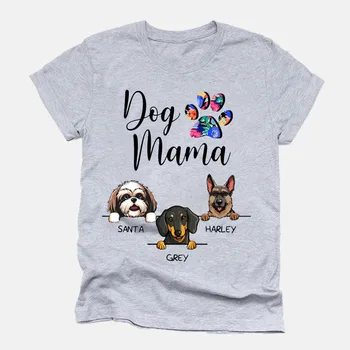 Grafic de Bumbac, Camasi de Imprimare Câine Mama, Personalizate Tricou Maneci Scurte, Cadouri Personalizate pentru Iubitorii de caini
