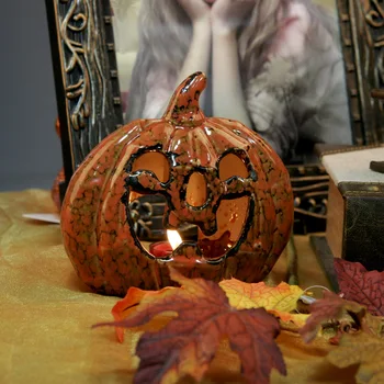 Halloween Ceramice Cu Goluri Dovleac Sfeșnic Foto Petrecere Fereastra De Elemente De Recuzită, Decor De Masă Decoratiuni Creative Suport Lumanare