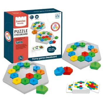Hexagon Bloc Puzzle Tangram Joc Teaser Creier Jucărie Geometrie, Logica, IQ-ul Joc Educativ Jucarie Cadou pentru Toate Vârstele Provocare