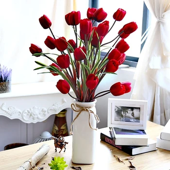 Home Decor Artificial Lalele Buchet de Flori Simulare Valentine ' s Zi, Nunta Decor Interior de Masă Ornamente Nordic Cadou