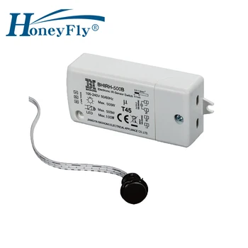 HoneyFly 2 buc IR Comutator Senzor 500W 100-240V (Max.100W Pentru Led-uri) Infraroșu Comutator Senzor de Mișcare Auto Inteligent On/off 5-10CM