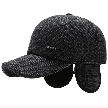 HT2841 Toamna Pălărie de Iarnă Șapcă pentru Bărbați Cald Gros Reglabil Capac de sex Masculin Tata Pălărie cu Urechi Clapeta de Lână Earflap Cap Șapca de Baseball