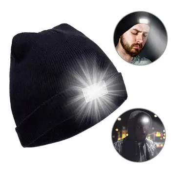 Iarna Capace Termice Vânt de Lumină LED Lumina de Noapte de Toamna Tricotate Pălărie Cald Bărbați Femei Camping Pescuit, Drumeții Capace