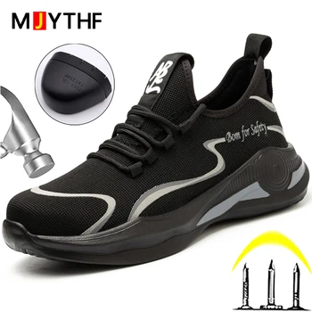 indestructibil Pantofi de protectie a muncii Adidași Bărbați Ghete Puncție-Dovada muncii Cizme Barbati Cizme de Lucru de Siguranță Steel Toe Pantofi de lumină