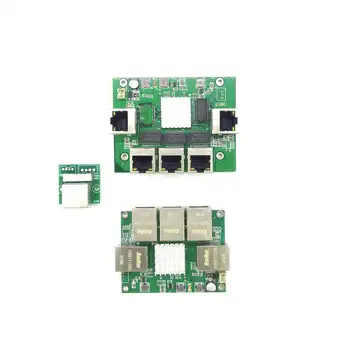 Industrial Ethernet Module 3/5 Porturi Unmanaged10/100/1000mbps Celsius OEM Auto-sensing Porturi PCBA bord OEM Placa de baza