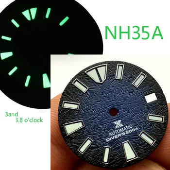 Japoneze Refit Literal Abalone Dial 28.5 mm Albastru Literal Adaptare NH35 Circulație de Suprafață Puternic Lumina de Noapte