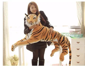 jucărie de pluș , 130cm tigru predispuse tigru de pluș jucărie îmbrățișând perna , cadou de ziua p2035