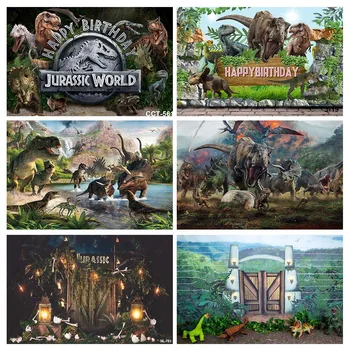 Jurassic Park Lume Dinozaur Temă De Fundal De Studio Fotografic, Photo Background Copil Ziua De Nastere Decoratiuni Partid Nou-Născut Elemente De Recuzită