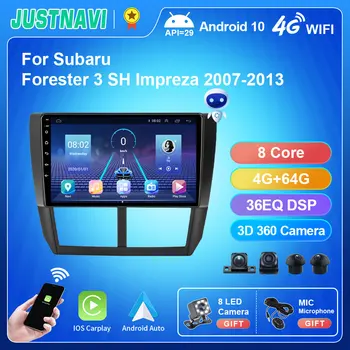 JUSTNAVI QT4 Android Auto 2din Radio Android Pentru Subaru Forester 3 SH Impreza 2007-2013 Multimedia Carplay Autoardio gps HeadUint