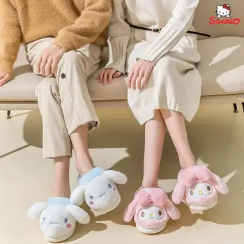Kawaii Sanrio Mea Meldoy Cinnmoroall de Desene animate Anime Non-Alunecare de Agrement Cald Pantofi Toamna și Iarna Moda Femei Pluș, Papuci de casă