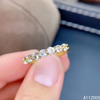 KJJEAXCMY boutique de bijuterii argint 925 incrustat naturale acvamarin inel populare de sex feminin delicat inel de sprijin de testare