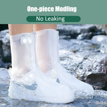La mijlocul lunii vițel Alb PVC Ploaie Pantof Acoperă Încălțăminte Unisex, Femei și Bărbați Impermeabil Pantof de Protecție fixare Fixare Femei Ploaie Galoși