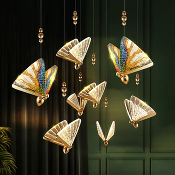 LED Fluture Plafon Lampă de Pandantiv Nordic Agățat Lampă de Iluminat Interior Noptiera Scara Dormitor Restaurant, Room Decor