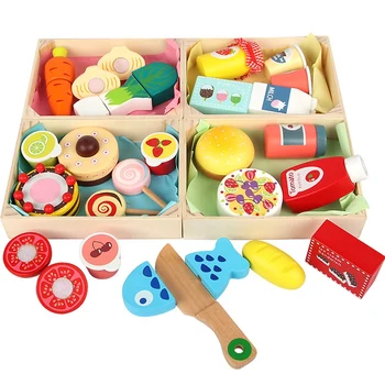 Lemn De Simulare De Mâncare De Bucătărie Combinație De Tăiere Set De Jucării Pentru Copii Joaca
