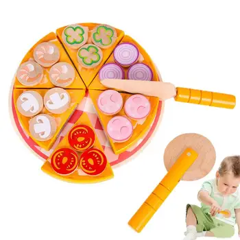 Lemn Pizza Jucării Din Lemn Pizza Jucărie Set De Alimente Din Lemn De Tăiere Jucarii Pentru Copii De Învățământ Montessori Jucarii Pentru Copii Cadou De Crăciun