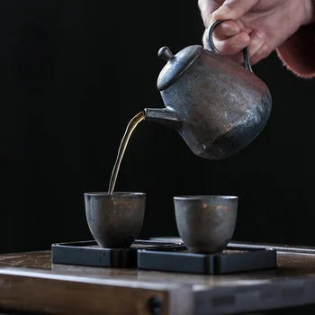 Lemne de foc ceașcă de ceai, în stil Japonez, degustare de cupa, mic gresie master cup, o singură ceașcă, ceramice lucrate manual Kungfu set de ceai