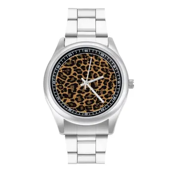 Leopard Sălbatic Model De Piele Cuarț Ceas Animal De Design Din Oțel Încheietura Mîinii Ceas Doamnelor Primăvară Design Amuzant Ceas De Mână
