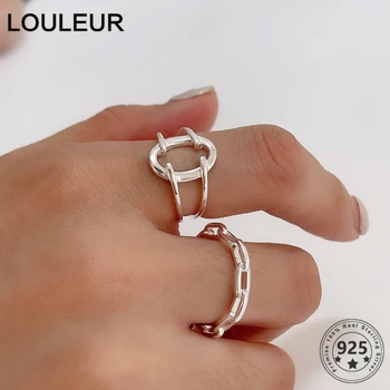 LouLeur Design Argint 925 Inel Geometrie Lanț De Inele Pentru Femei De Lux Inel 2021 Tendință De Argint 925 De Bijuterii De Moda Cadou