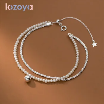 LOZOYA Argint 925 Bratara Original Pentru Femei de Lux Pearl Lanț Gypsophila Dulce Moda Senior CZ Pulsera de Bijuterii