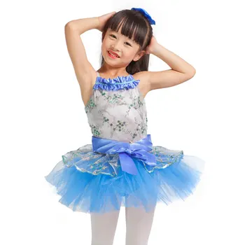 Lumina Albastră de Dans Fusta pentru Copil Bun Spectacol!Creat pentru Fete Balerina pe Scena Costume/Profesionale Balet tutu Dress