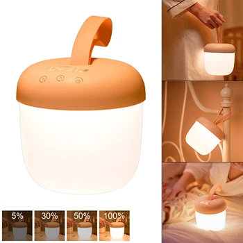 Lumină de veghe LED cu Senzor Tactil USB Reîncărcabilă Reglaj Lumina Lumina Ceas Copii Noptiera Dormitor Lampa