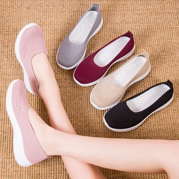 Mama Pantofi ochiurilor de Plasă Pantofi de Vara pentru Femei Old Beijing Pânză Pantofi Doamnelor Pantofi Respirabil Gol a ochiurilor de Plasă Adidasi Casual Femei Plus Dimensiune