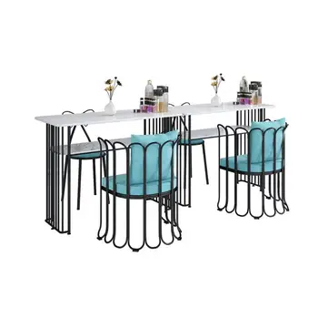 Manichiura masă și scaun set masa de marmură de frumusete de top singur dublu manichiura de masă simplu și modern, fier de masă