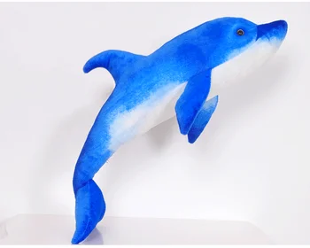 mare 55cm desene animate blue dolphin jucărie de pluș moale papusa arunca perna cadou de ziua b0367