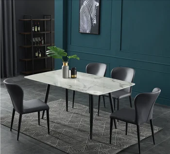 Marmura masă și scaun combinație de mobilier de uz casnic masă și un scaun mic apartament dreptunghiulară masa