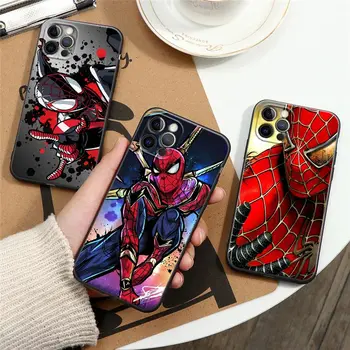 Marvel Spider-Man Miles Morales Silicon Negru Telefon Caz Pentru iPhone 11 12 13 14 Pro Max XS XR X 8 7 6 Plus SE husă Moale Fundas