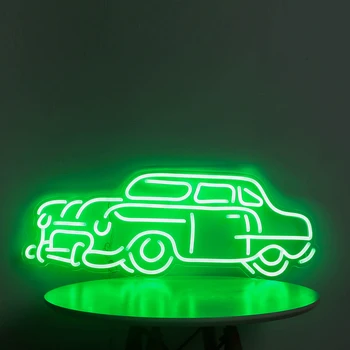 MASINA CLASICA Semn de Neon Verde Neon cu Lumina Rece LED-uri Lumina de Neon Copii Copii Cadouri Decor pentru Garaj, Dormitor, Bar, Magazin, Pub