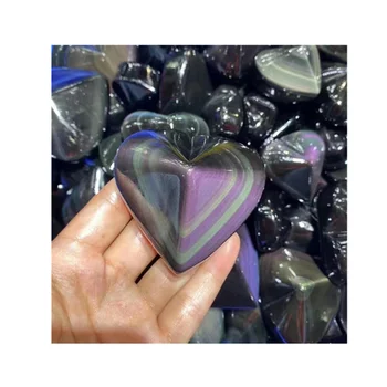 Meserii Naturale Pietre Pentru Bijuterii Obsidian Inima Pentru Decor Acasă