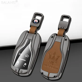 Metal+Piele Auto Smart Key Caz Acoperire pentru Maserati Levante Ghibli Quattroporte GT Granturism GranCabrio Breloc Accesorii