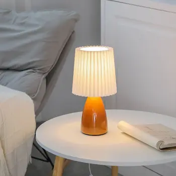 Milkshake de Sticlă LED Masă lampă Ins Nordic Retro Cutat Fata Dormitor Noptieră Lumina de Noapte LED 3 Culori Atmosfera de Iluminat Lampa