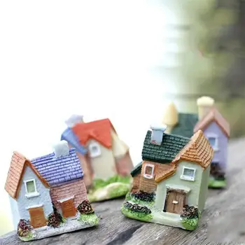 Mini Villa Casa In Miniatura Figurine Zână Grădină Micro Peisaj Acvariu Mușchi Accesorii Decor Rasina De Artizanat Cadouri