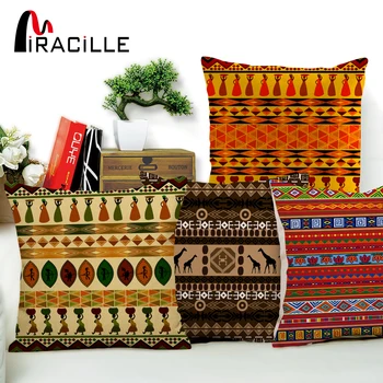Miracille Național African Dungi Stil Boem Geometrice Decor Acasă Arunca Pernă Acoperă Lenjerie de pat Etnice Pernă de Canapea Masina