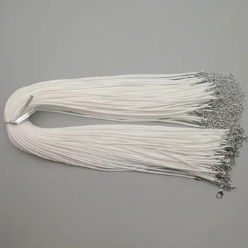 Moda 2mm culoare alb de Ceara Cablul de Piele Colier 45cm Incuietoare Homar Lanț de Frânghie Accesorii Bijuterii en-Gros 100buc/lot